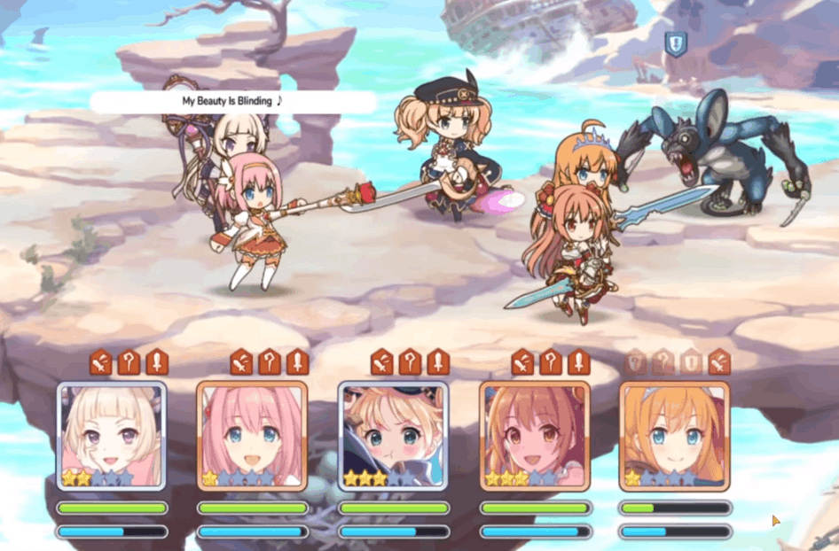 Example of Princess Connect combat.